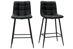 Miliboo Design-Barhocker schwarz H65 cm (2er-Set) MAXWELL* Barhocker