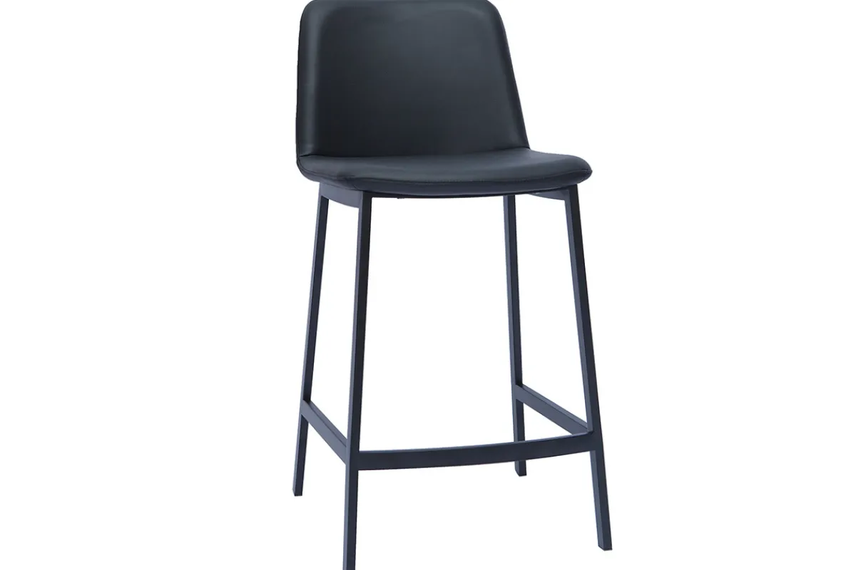 Miliboo Design-Barhocker schwarz H 66 cm (2er-Set) ARSENE* Barhocker