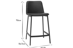 Miliboo Design-Barhocker schwarz H 66 cm (2er-Set) ARSENE* Barhocker