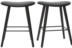 Miliboo Design-Barhocker schwarz H65 cm (2er-Set) MEADOW* Barhocker