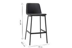 Miliboo Design-Barhocker schwarz H75 cm (2er-Set) ARSENE* Barhocker