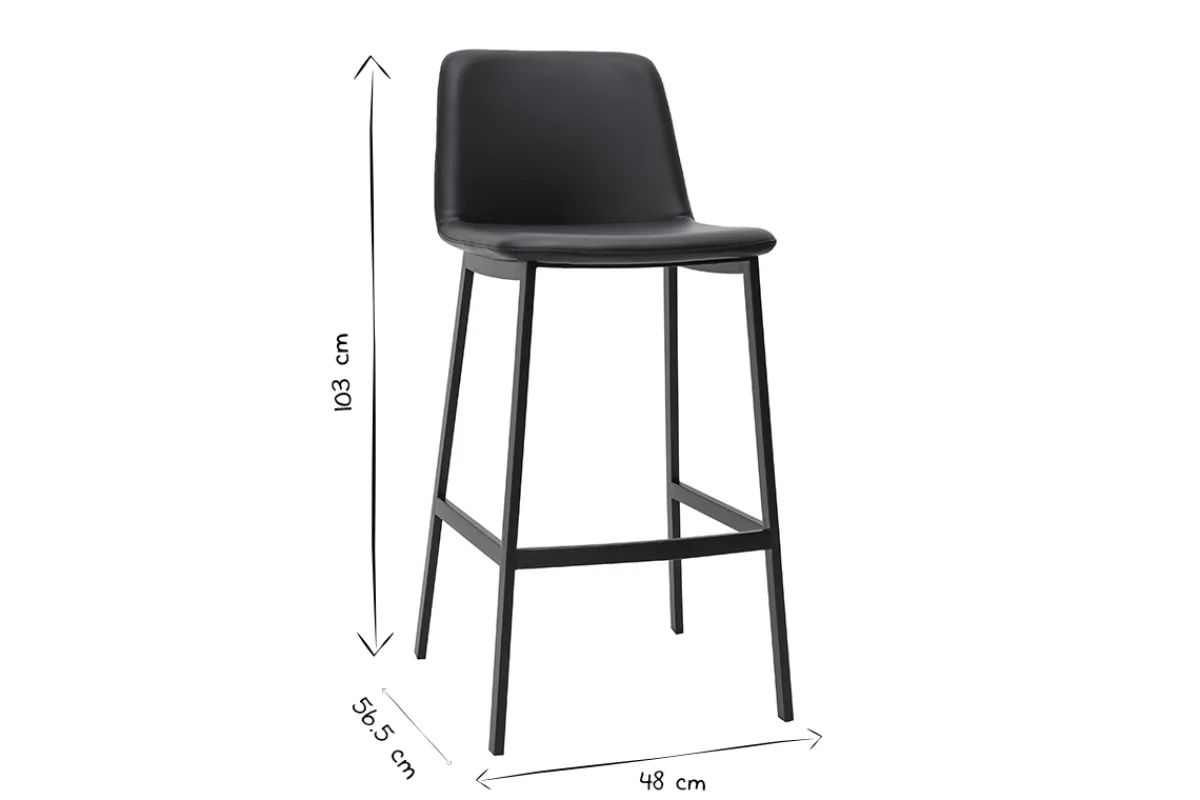 Miliboo Design-Barhocker schwarz H75 cm (2er-Set) ARSENE* Barhocker