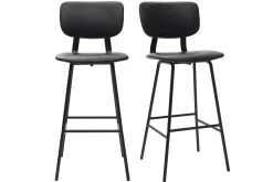 Miliboo Design-Barhocker Schwarz mit Metallbeinen 75 cm (2 Stk.) LAB* Barhocker