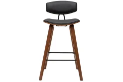 Miliboo Design-Barhocker schwarz mit dunklem Holz H 69 cm (Zweierset) VASCO* Barhocker