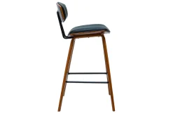 Miliboo Design-Barhocker schwarz mit dunklem Holz H 69 cm (Zweierset) VASCO* Barhocker