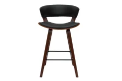 Miliboo Design-Barhocker schwarz mit dunklem Holz H 65 cm (2er-Set) SYRAH* Barhocker