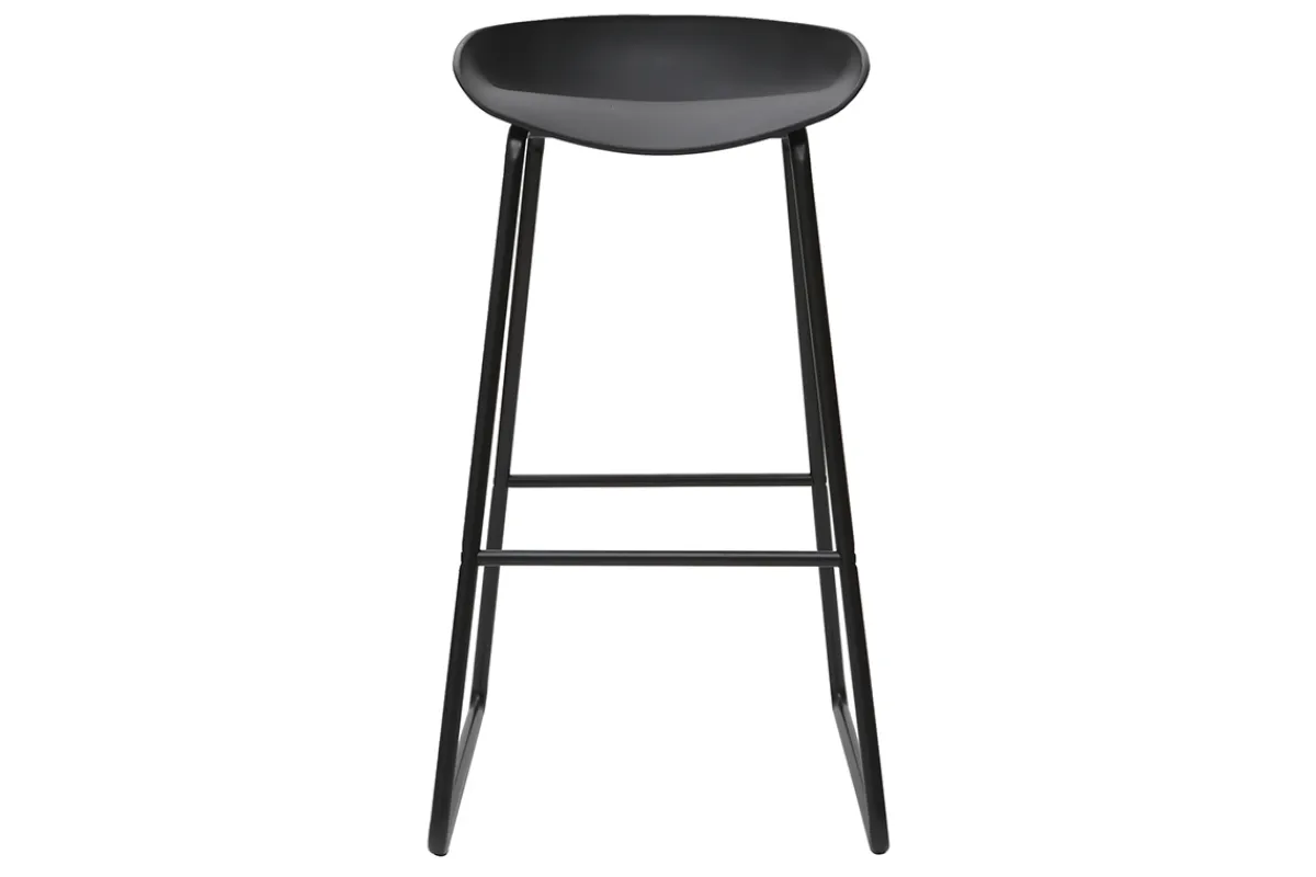 Miliboo Design-Barhocker Schwarz mit Metallbeinen (2 Stk.) PEBBLE* Barhocker