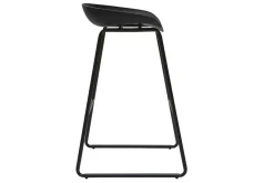 Miliboo Design-Barhocker Schwarz mit Metallbeinen (2 Stk.) PEBBLE* Barhocker