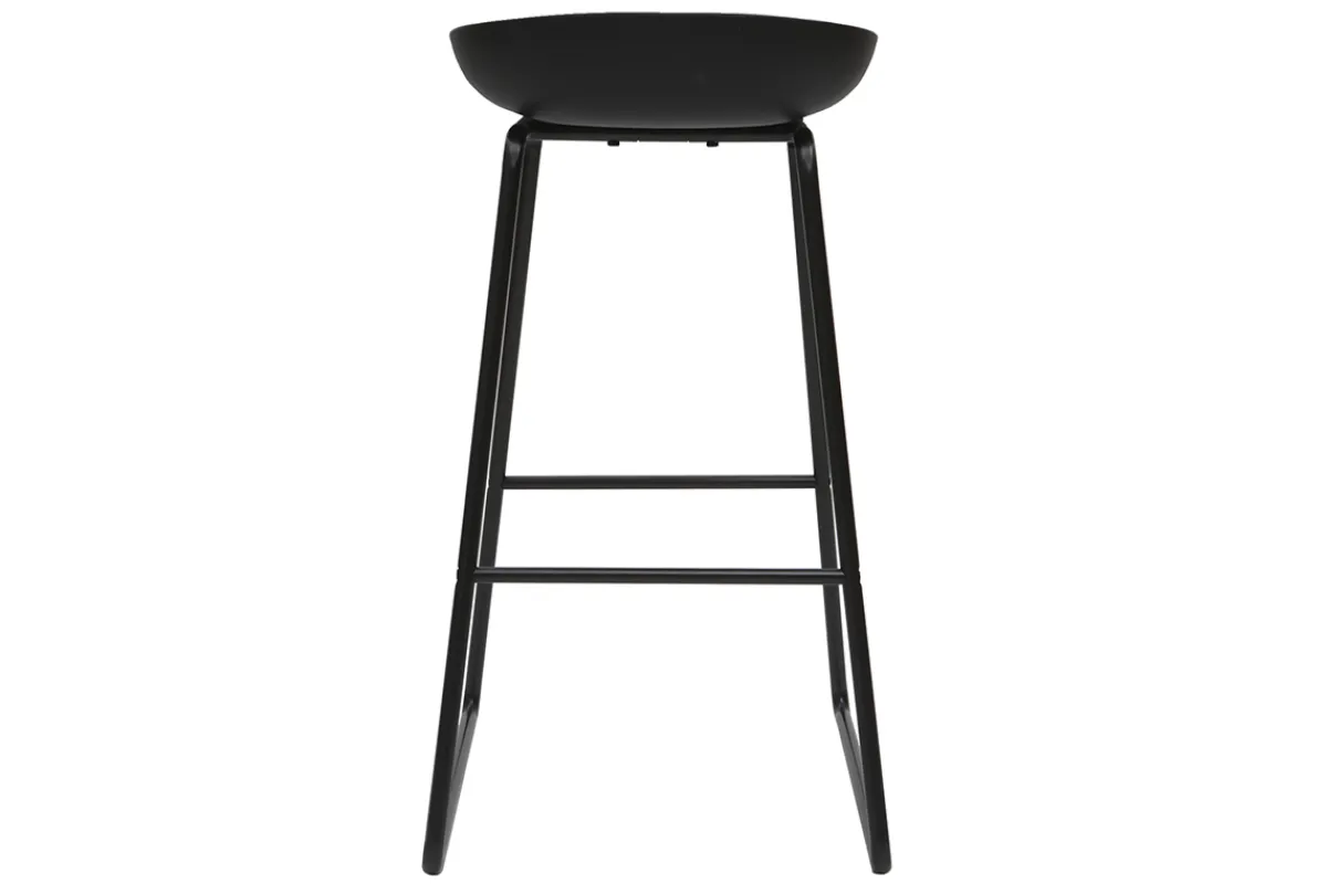 Miliboo Design-Barhocker Schwarz mit Metallbeinen (2 Stk.) PEBBLE* Barhocker
