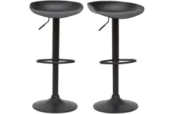 Miliboo Design-Barhocker Schwarz mit Metallbeinen (2 Stk.) PEBBLE* Barhocker