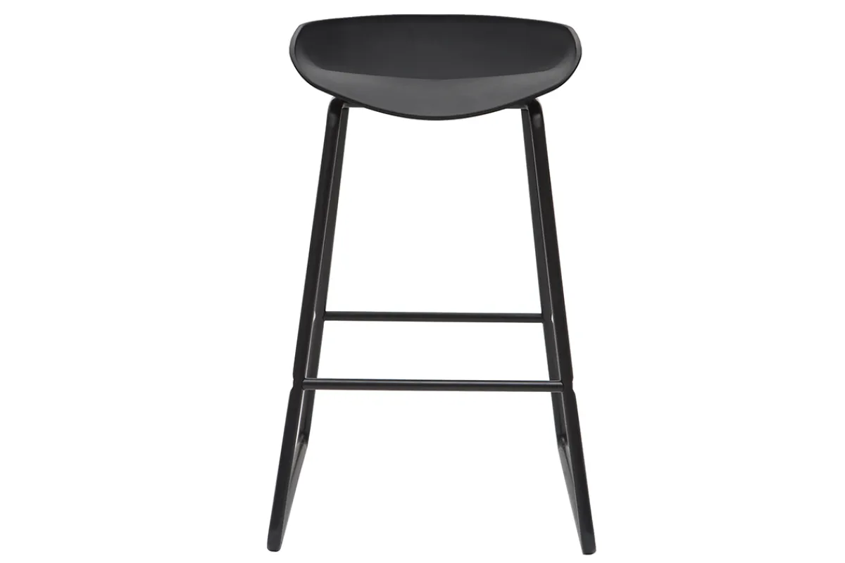 Miliboo Design-Barhocker Schwarz mit Metallbeinen (2 Stk.) PEBBLE* Barhocker