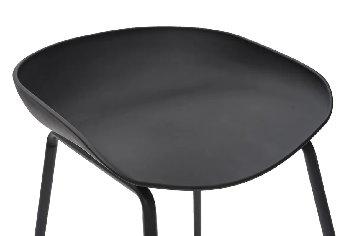 Miliboo Design-Barhocker Schwarz mit Metallbeinen (2 Stk.) PEBBLE* Barhocker