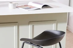 Miliboo Design-Barhocker Schwarz mit Metallbeinen (2 Stk.) PEBBLE* Barhocker