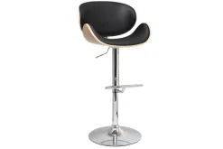 Miliboo Design-Barhocker Schwarz und helles Holz WALNUT* Barhocker