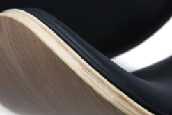 Miliboo Design-Barhocker Schwarz und helles Holz WALNUT* Barhocker