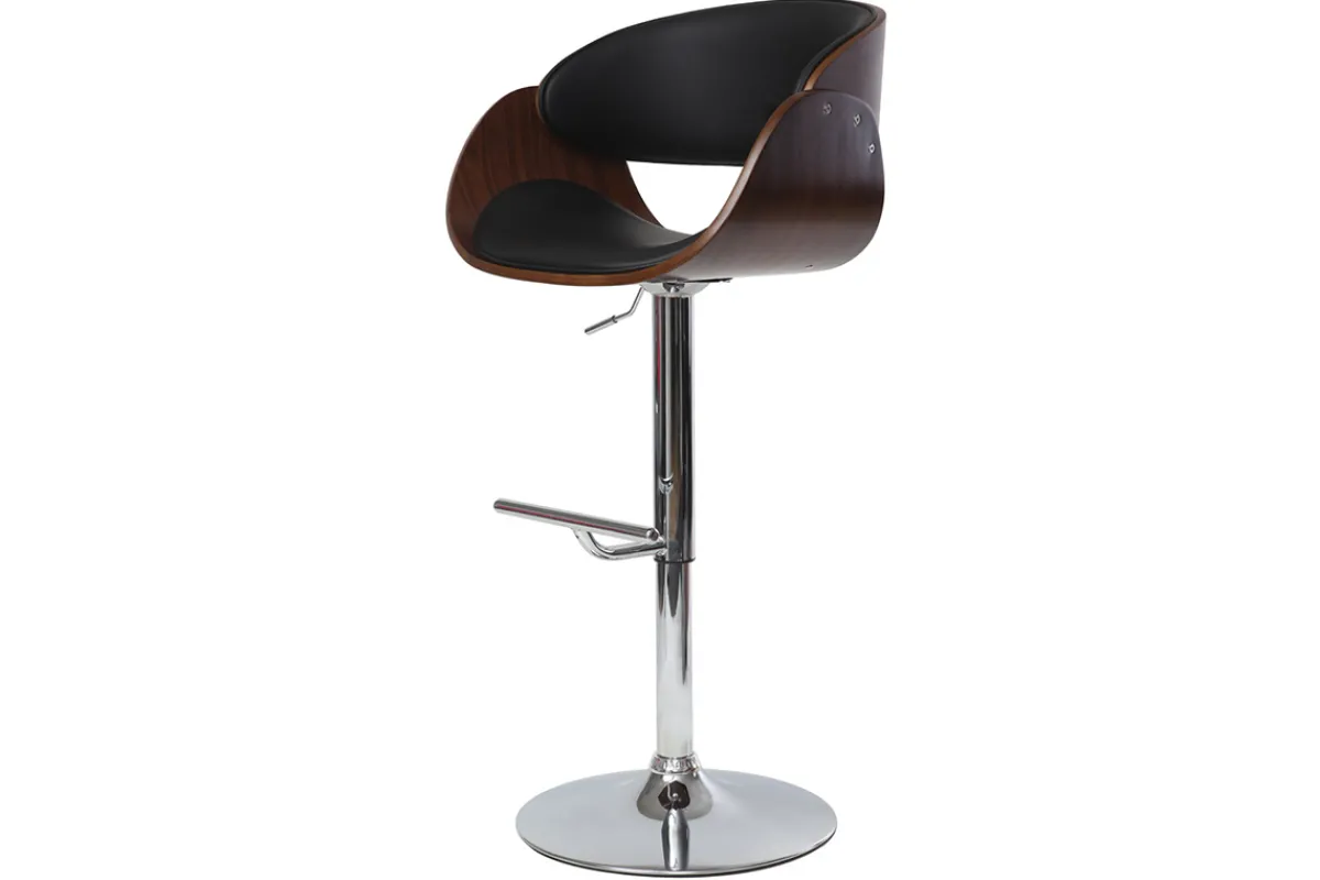 Miliboo Design-Barhocker Schwarz und Holz DIOS* Barhocker