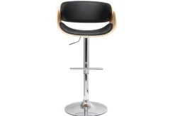 Miliboo Design-Barhocker Schwarz und helles Holz BENT* Barhocker
