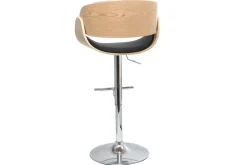 Miliboo Design-Barhocker Schwarz und helles Holz BENT* Barhocker