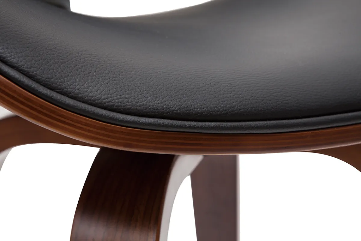 Miliboo Design-Barhocker Schwarz und dunkles Holz 65 cm WALNUT* Barhocker