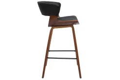 Miliboo Design-Barhocker schwarz und dunkles Holz H 65 cm SYRAH* Barhocker