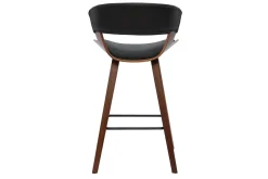 Miliboo Design-Barhocker schwarz und dunkles Holz H 65 cm SYRAH* Barhocker