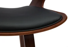 Miliboo Design-Barhocker schwarz und dunkles Holz H 65 cm SYRAH* Barhocker
