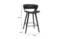 Miliboo Design-Barhocker schwarz und dunkles Holz H 65 cm SYRAH* Barhocker