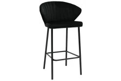 Miliboo Design-Barhocker schwarzem Samt H68 cm (2er-Set) DALLY* Barhocker