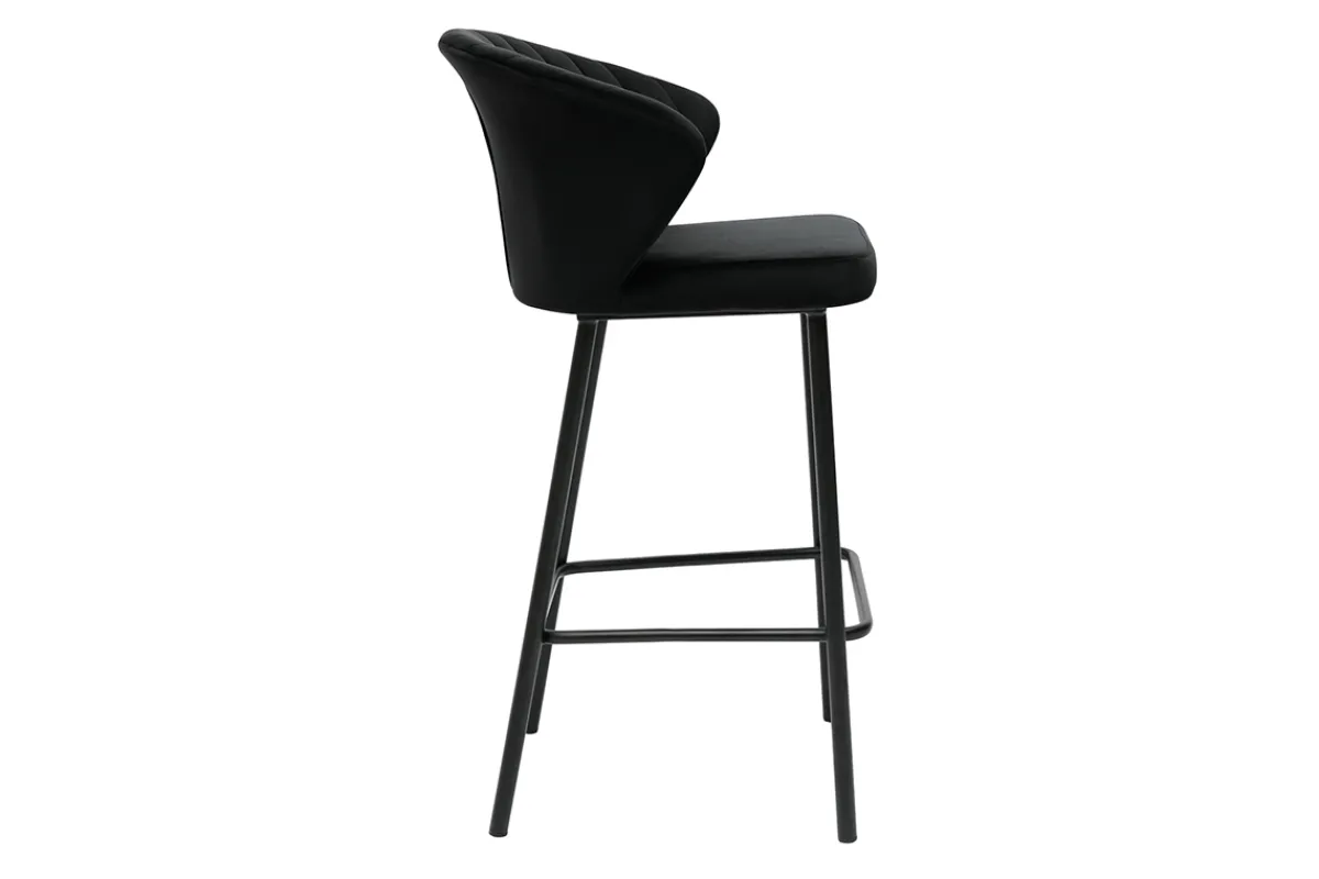 Miliboo Design-Barhocker schwarzem Samt H68 cm (2er-Set) DALLY* Barhocker
