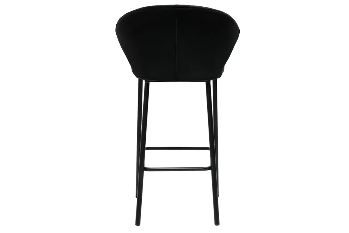 Miliboo Design-Barhocker schwarzem Samt H68 cm (2er-Set) DALLY* Barhocker