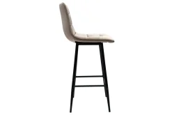 Miliboo Design-Barhocker taupefarbener Samt H65 cm (2er-Set) MAXWELL* Barhocker