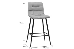 Miliboo Design-Barhocker taupefarbener Samt H65 cm (2er-Set) MAXWELL* Barhocker