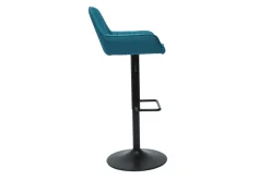 Miliboo Design-Barhocker verstellbar entenblauer Stoff 2er-Set RONNIE* Barhocker