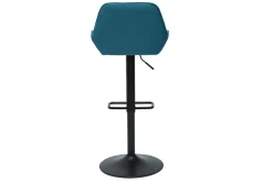 Miliboo Design-Barhocker verstellbar entenblauer Stoff 2er-Set RONNIE* Barhocker
