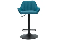 Miliboo Design-Barhocker verstellbar entenblauer Stoff 2er-Set RONNIE* Barhocker
