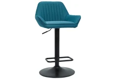 Miliboo Design-Barhocker verstellbar entenblauer Stoff 2er-Set RONNIE* Barhocker