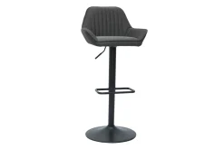 Miliboo Design-Barhocker verstellbar anthrazitgrauer Stoff 2er-Set RONNIE* Barhocker
