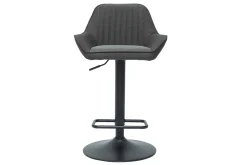 Miliboo Design-Barhocker verstellbar anthrazitgrauer Stoff 2er-Set RONNIE* Barhocker