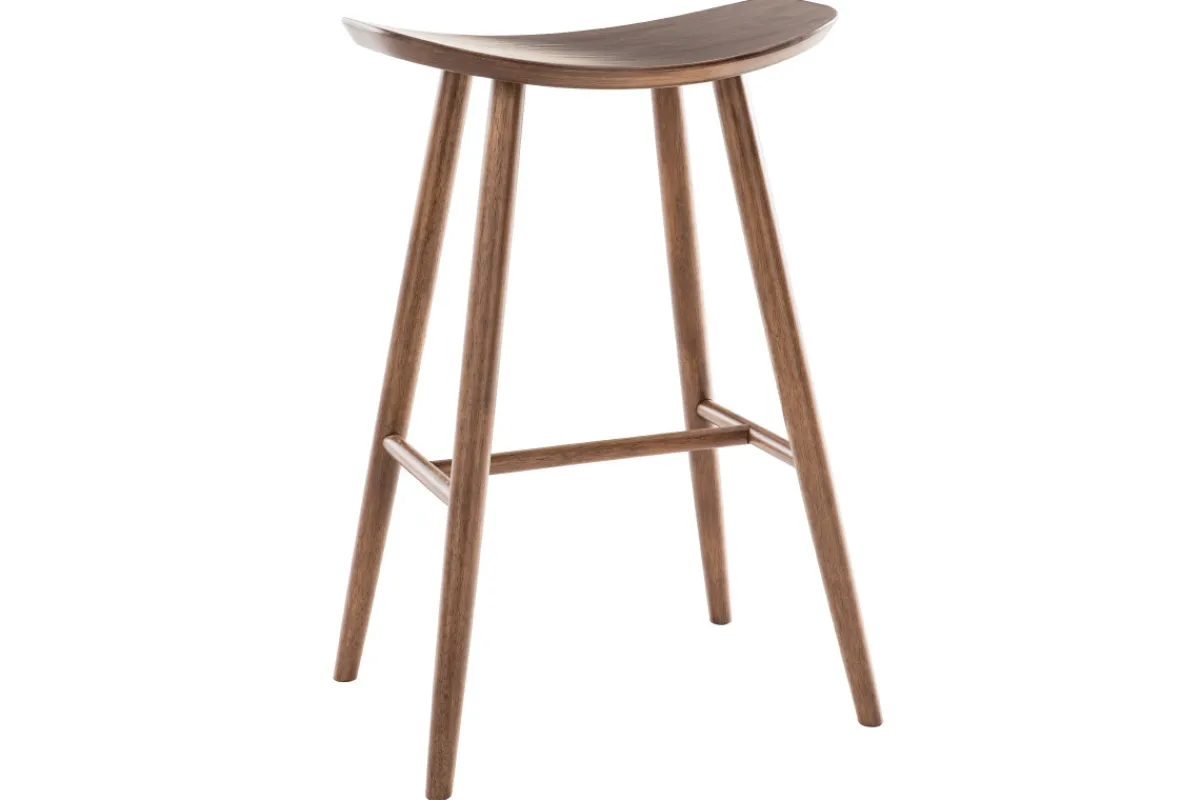 Miliboo Design-Barhocker Walnuss H72 cm (2er-Set) DEMORY* Barhocker