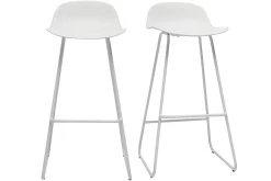 Miliboo Design-Barhocker Weiß 2er-Set ELLA* Barhocker