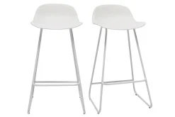 Miliboo Design-Barhocker weiß H65 cm (2er-Satz) ELLA* Barhocker