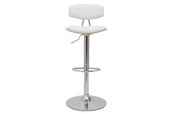 Miliboo Design-Barhocker weiß mit hellem Holz (2er-Set) VASCO* Barhocker