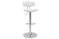 Miliboo Design-Barhocker weiß mit hellem Holz (2er-Set) VASCO* Barhocker