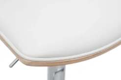 Miliboo Design-Barhocker weiß mit hellem Holz (2er-Set) VASCO* Barhocker
