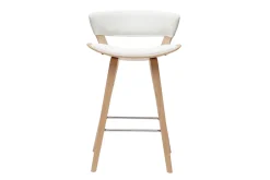 Miliboo Design-Barhocker weiß mit hellem Holz H 65 cm (2er-Set) SYRAH* Barhocker
