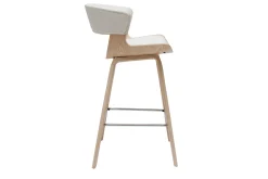 Miliboo Design-Barhocker weiß mit hellem Holz H 65 cm (2er-Set) SYRAH* Barhocker