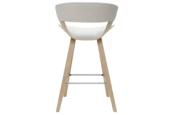 Miliboo Design-Barhocker weiß mit hellem Holz H 65 cm (2er-Set) SYRAH* Barhocker