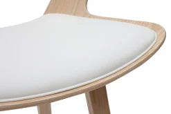 Miliboo Design-Barhocker weiß mit hellem Holz H 65 cm (2er-Set) SYRAH* Barhocker