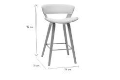 Miliboo Design-Barhocker weiß mit hellem Holz H 65 cm (2er-Set) SYRAH* Barhocker