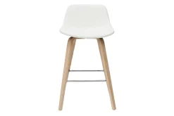 Miliboo Design-Barhocker weiß mit hellem Holz H 65 cm (2er-Set) NONIE* Barhocker